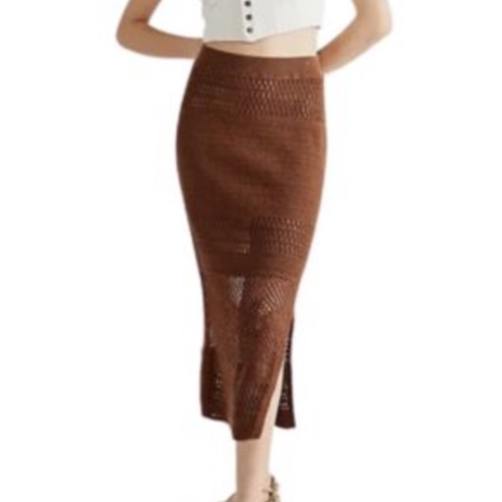 free people via crochet midi skirt